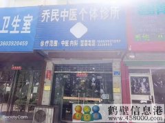 出售淇濱區(qū)華山路與黃河路交叉口喬民門診臨街門面